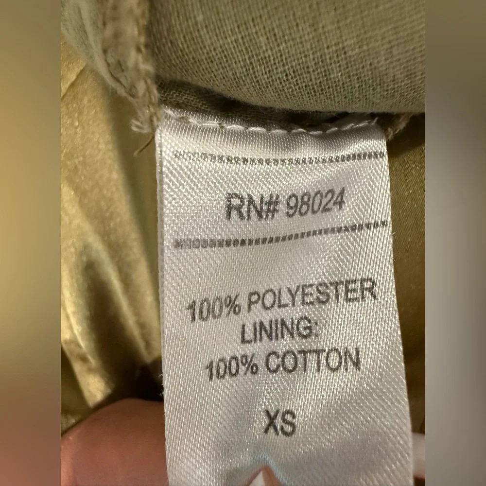 Love The Label Anthropologie Sleeveless Utility Satin Green Midi Dress Size XS - Picture 12 of 13